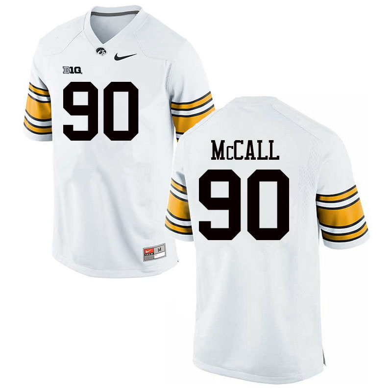 Men #90 Taajhir McCall Iowa Hawkeyes College Football Jerseys Sale-White